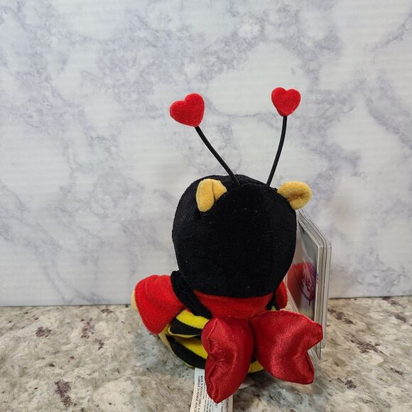 Winnie the Pooh Heart BumbleBee Disney Store Bean Bag Stuffed Plush Animal Bear - Picture 3 of 7